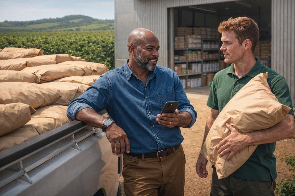 Farmers discussing prices